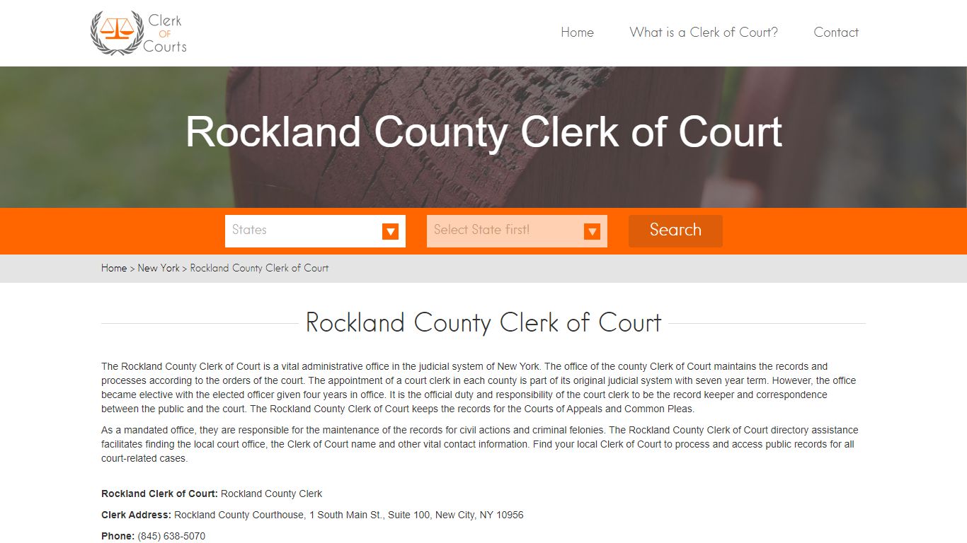 Find Your Rockland County Clerk of Courts in NY - clerk-of-courts.com